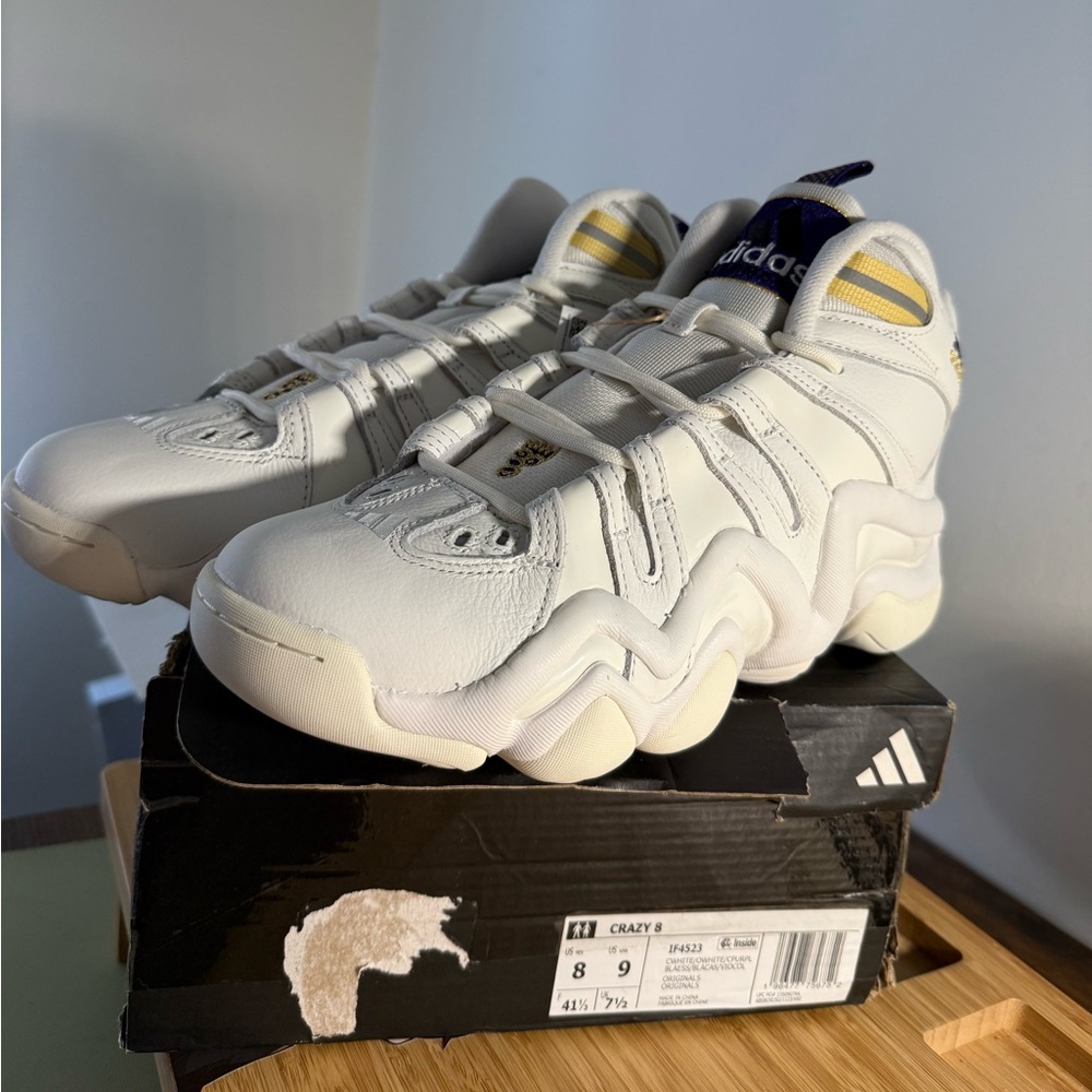 BRAND NEW- Adidas Crazy 8 Lakers Home Alternate Men’s Size 8, Womens Size 9